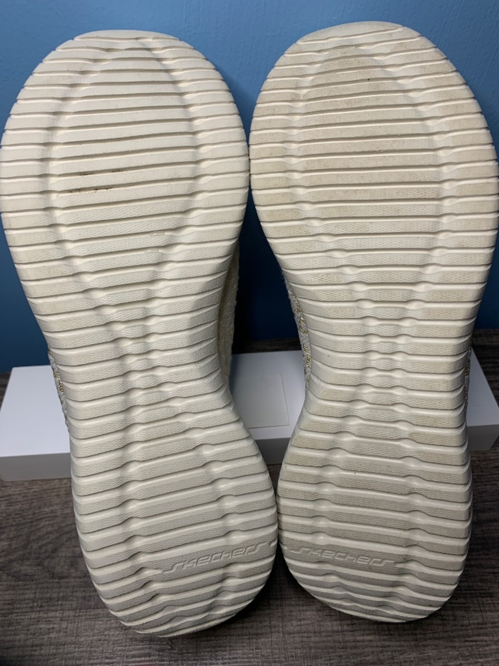 Skechers cream animal print wide fit knit sneaker - Picture 3 of 7